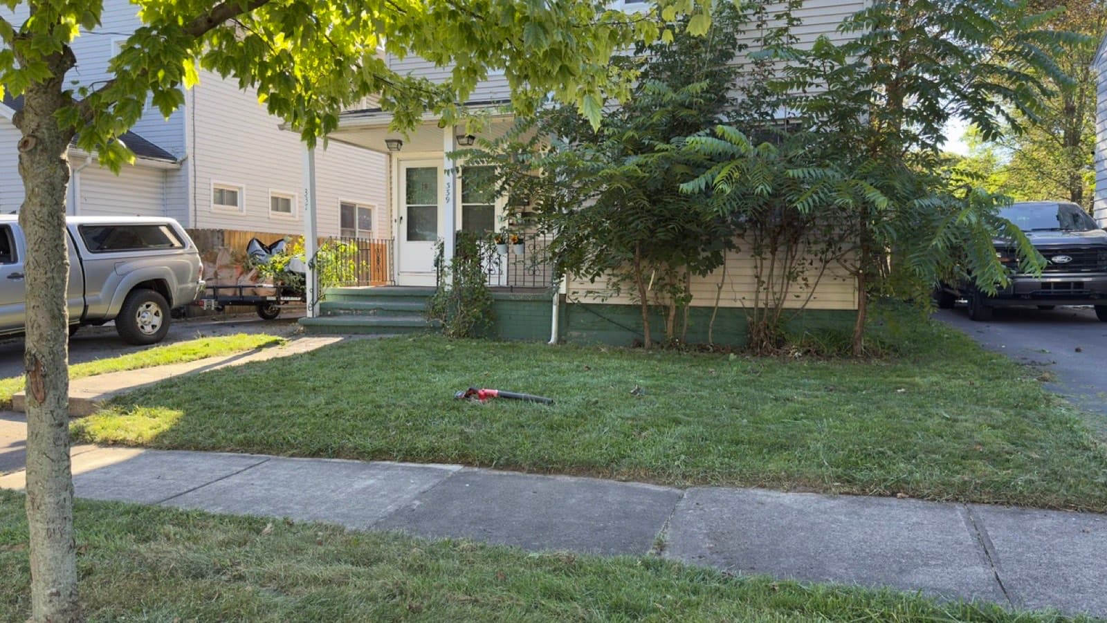 Example of completed lawn care work